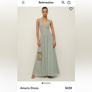 Reformation Backless Dress in Soft Green